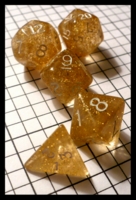 Dice : Dice - Dice Sets - Multi Co Dice Pack Clear with Gold Speckles with White Numerals Transparent incomplete 6D - Ebay 2010